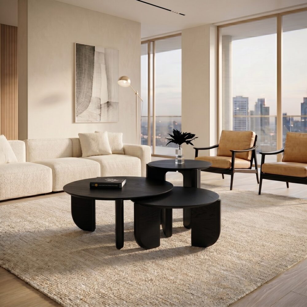 720 Set Of 3 Black Oak